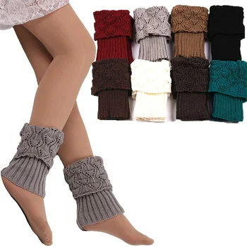 1 пара женских носков для утепления лодыжек и голеней, короткие ботинки, манжеты, вязаные крючком, подходят для зимней изоляции.