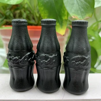 1 шт. резная статуэтка из бутылки для напитков из натурального черного обсидиана для украшения стола