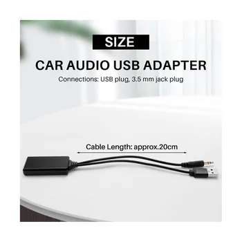 2 ШТ Автомобильный беспроводной модуль Bluetooth Музыкальный адаптер Вспомогательный приемник Aux Audio USB Разъем 3,5 мм для Bmw E90 E91 E92 E93