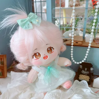 20-сантиметровая хлопковая кукла Idol Baby, розовые длинные волосы, высококачественная фигурка на заказ, плюшевые игрушки, подарки из коллекции милых детских фанатов