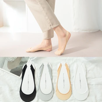 3 пары силиконовых противоскользящих носков Ice Silk, невидимых, без пятки, летние ультратонкие дышащие тапочки для обуви, носки-лодочки с глубоким вырезом