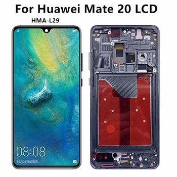 6,53-дюймовый дисплей Mate 20 для Huawei Mate 20 Дисплей с сенсорной панелью, дигитайзер HMA-L29 в сборе, замена на рамку