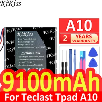 9100 мАч KiKiss Мощный Аккумулятор A 10 Для Teclast Tpad A10 A10T A10S T10 T20 T30 T13 T15 M2 Планшетные Батареи