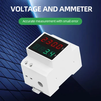 AC80-300V Измеритель Вольт-ампера, однофазный вольтметр, Амперметр, светодиодный цифровой вольт-тестовый монитор 220 В для домашнего офиса, промышленности