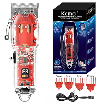 Kemei KM-1761 Профессиональная беспроводная машинка для стрижки волос для мужчин, литиевый триммер для бороды, Электрическая машинка для стрижки волос, перезаряжаемая