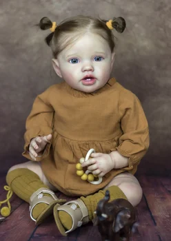 NPK 24-дюймовая Новорожденная Кукла Для Малышей Reborn Lottie Princess Girl реалистичная Мягкая На Ощупь 3D-Художественная Кукла с Ручными Корневыми Волосами