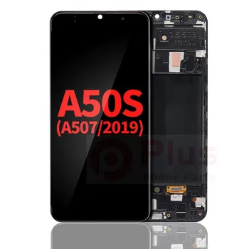 OLED-дисплей в сборе со сменной рамкой для Samsung Galaxy A50s (A507/2019) (Aftermarket Plus) (черный)