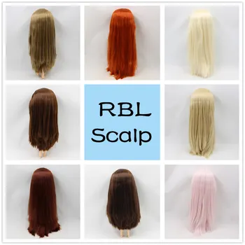 RBL scalp 1/6 Парик куклы Blyth, включая жесткую прямую подкладку, купол из серии мягких прямых волос с челкой/без челки edge 1