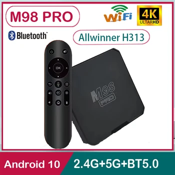 Smart TV Box M98 PRO Allwinnier 313 Android 10.0 2.4 G / 5.8G Двойной WIFI BT5.0 4K телеприставка медиаплеер