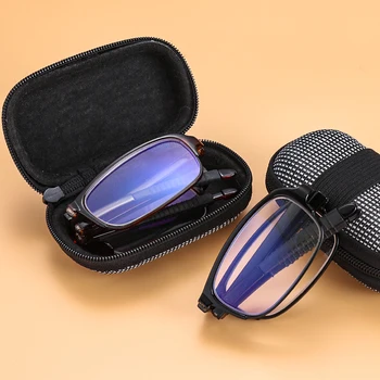 TR90 Складные Очки Для Чтения с Чехлом на молнии Унисекс Портативные Легкие Очки для Дальнозоркости Readers Eyewear + 1.0x ~ 4.0x