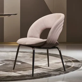 Wuli Итальянский легкий Роскошный обеденный стул Домашний дизайнер из нержавеющей стали для спальни, кафе, Элитный офис продаж, Радужный стул