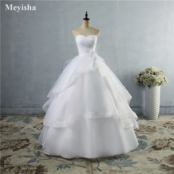ZJ9043 Свадебное платье трапециевидной формы без рукавов, милое сексуальное свадебное платье с открытой спиной, Vestido De Novia, юбка с оборками, свадебные платья 2022 г.