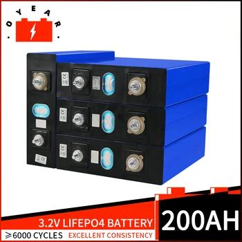 Аккумулятор Lifepo4 емкостью 200 Ач Перезаряжаемый литий железо фосфатный аккумулятор DIY 12V 24V 48V Солнечные батареи для кемпинга EV RV Лодок