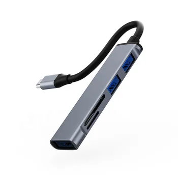 Алюминиевый сплав 5 в 1 USB C концентратор Type C для чтения карт SD TF USB 3.0 адаптер-концентратор для ноутбука MacBook Pro
