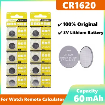 Батарея CR1620 CR 1620 Кнопочная батарея 3V DL1620 BR1620 Литиевые элементы для монет Для часов Автомобильный Пульт Дистанционного Управления Калькулятор Весы Бритвы