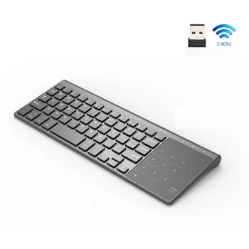 Беспроводная мини-клавиатура 2.4G с сенсорной панелью, комбинированная мышь, портативная клавиатура, совместимая с Android TV Box / ПК / Планшетами / PS4 / Ноутбуком