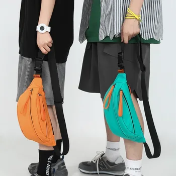 Большие нагрудные сумки для женщин, мужчин, Нейлоновая сумка через плечо, модная поясная сумка для студентов колледжа, спортивные дорожные сумки Harajuku