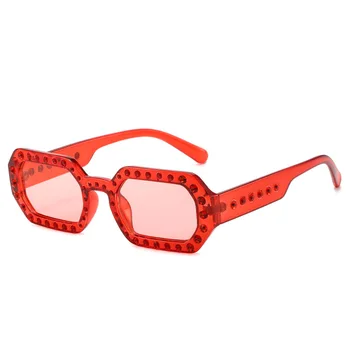 Винтажные Квадратные Солнцезащитные очки с бриллиантами Для Женщин и мужчин, Роскошные Брендовые Дизайнерские Солнцезащитные Очки Для женщин, Маленькая Оправа, панк-хрустальные оттенки UV400