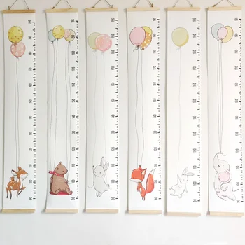 Деревянные настенные диаграммы роста на холсте, Подвесная Декоративная линейка для измерения роста, Съемная наклейка на стену для детской комнаты