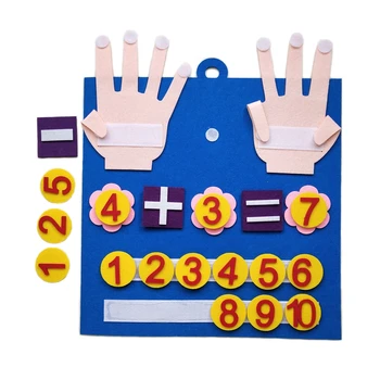 Детские игрушки Монтессори, Войлочные Пальчиковые цифры, Математическая игрушка, Детский счет, Раннее обучение Для развития интеллекта малышей 30 *30 см