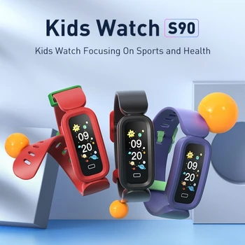 Детские умные часы S90, будильник, монитор сердечного ритма, сна, водонепроницаемый детский фитнес-браслет IP68 для девочек и мальчиков