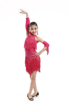 Детское платье для латиноамериканских танцев с кисточками, платье для соревнований для девочек, костюм для выступлений в стиле джаз-танго
