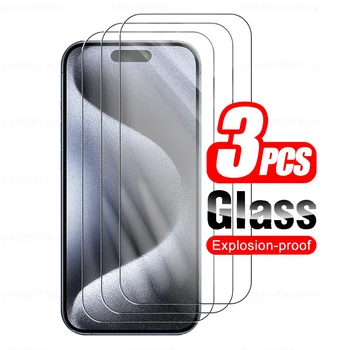 Для Apple Iphone 15 Pro Max 5G Glass 3шт Закаленное Стекло Протектор Экрана Для Iphone 15 Plus Iphone15 Armor Cover Защитная Пленка