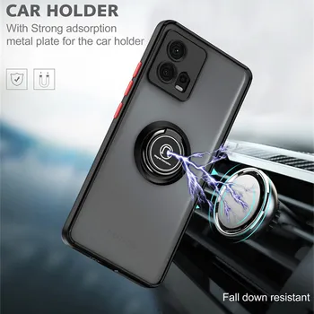 Для Motorola Edge 30 Fusion Case Противоударный Металлический Кольцевой Держатель Бронированные Матовые Чехлы для Телефонов Moto Edge30 Fusion 5G 2022 Задняя Крышка