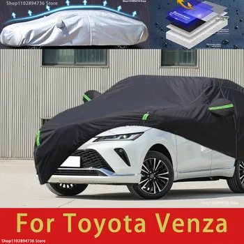 Для Toyota Venza Наружная защита, полное покрытие автомобиля, снежные покровы, солнцезащитный козырек, водонепроницаемый Пылезащитный Черный чехол для автомобиля