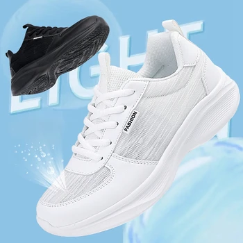 Женские белые кроссовки для путешествий, студенток, черные кроссовки для бега, Теннисная спортивная обувь для девочек