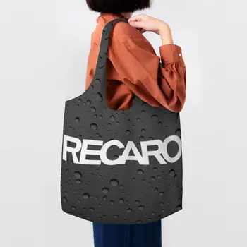 Забавная сумка-тоут с логотипом Recaros из переработанного холста, сумки для покупок через плечо, сумки для фотографий