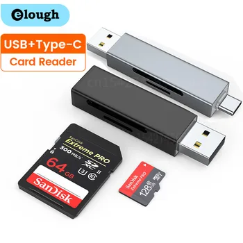 Кард-ридер 2 В 1 USB 2.0 Type C для SD Адаптер Micro SD TF для ПК Аксессуары для ноутбуков Высокоскоростной считыватель карт памяти Smart Memory SD