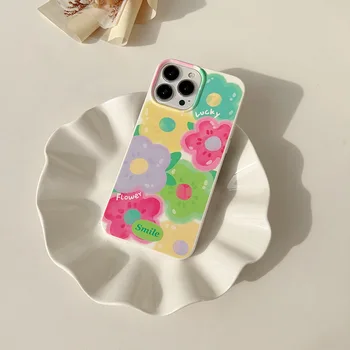 Картина маслом Цветы Белый Цветок Персика Чехлы для телефонов iPhone11 12 13 14 Pro Max для iPhone 7 8Plus Корейский Винтажный Чехол для iPhone
