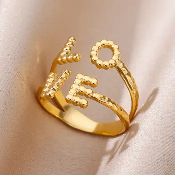 Кольца из нержавеющей стали для женщин, открывающие Золотое парное кольцо 2023 года, новый тренд в эстетических украшениях, бесплатная доставка, anillos mujer