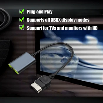 Конвертер XBOX в HD, HDMI-совместимый адаптер высокой четкости, поддержка 480P 720P 1080i, подключи и играй для Microsoft XBOX One