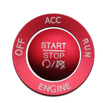 Крышка ручки кнопки запуска и остановки двигателя + Кольцо для отделки Аксессуаров для зарядного устройства 2015-2020 ((красный))