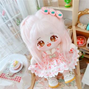 Кукла-кумир в вишневой юбке Kawaii 20 см, милая Розовая плюшевая кукла, игрушка, одежда, аксессуар для костюма, аниме, Мягкие Детские игрушки, подарки