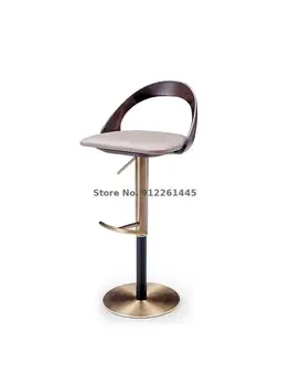 Легкий роскошный итальянский барный стул, высокий стул в американском стиле, скандинавский барный стул, модный современный бытовой высокий стул из массива дерева