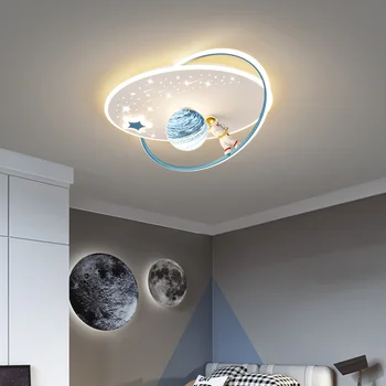 Люстры для детской комнаты, потолок в спальне, современный минималистичный светильник Creative Planet Warm Boy и потолочный светильник для гостиной, подвесной светильник
