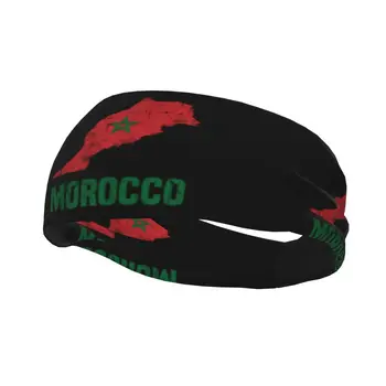 Марокко Спортивные спортивные повязки с марокканским флагом для тренировок, быстросохнущая повязка на голову Для женщин и мужчин
