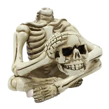 Милый дизайн, статуэтка скелета, креативное украшение в виде черепа, мини-фигурка, подарок для детей на Хэллоуин, коллекционные игрушки