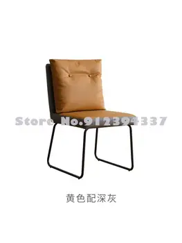 Минималистичный кожаный обеденный стул домашний современный минималистичный рабочий стул стул для макияжа в спальне сетчатый стул с красными вставками легкая роскошная спинка