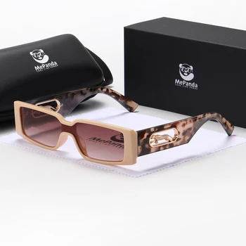 Модные солнцезащитные очки MePanda унисекс в маленькой металлической оправе с полыми стеклами