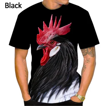 Мужская футболка с 3D принтом Мультяшного Петуха с короткими рукавами, Повседневная футболка с забавным цыпленком, Летняя мода 2023, Уличная футболка