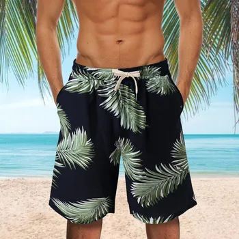 Мужские короткие брюки с принтом, свободные повседневные пляжные шорты, мужские плавки-купальники, пляжные шорты, Доска для серфинга, Быстросохнущая мужская спортивная пляжная одежда