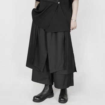 Мужские повседневные брюки Yamamoto NDNBF, нишевые дизайнерские многослойные брюки, персонализированные трендовые негабаритные свободные широкие брюки-юбка