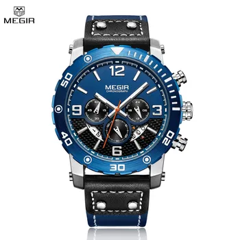 Мужские часы MEGIR, роскошные кварцевые деловые повседневные наручные часы, дата, светящиеся мужские спортивные часы, хронограф Montre Homme