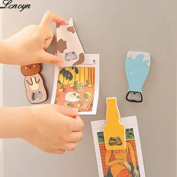 Мультяшная открывалка для пивных бутылок Lenoyn Наклейка на холодильник Бытовая пивная отвертка Многофункциональная Креативная отвертка для бутылок
