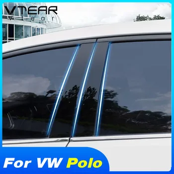 Наклейка на окно Vtear, Накладка на стойку, Защита от царапин, Аксессуары для отделки экстерьера автомобиля, Запчасти для VW Polo 2019 2020