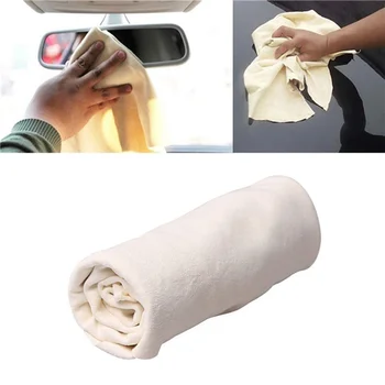 Натуральная замша Ткань для чистки автомобиля Впитывающее Авто Быстросохнущее полотенце для стирки Мягкая натуральная замша